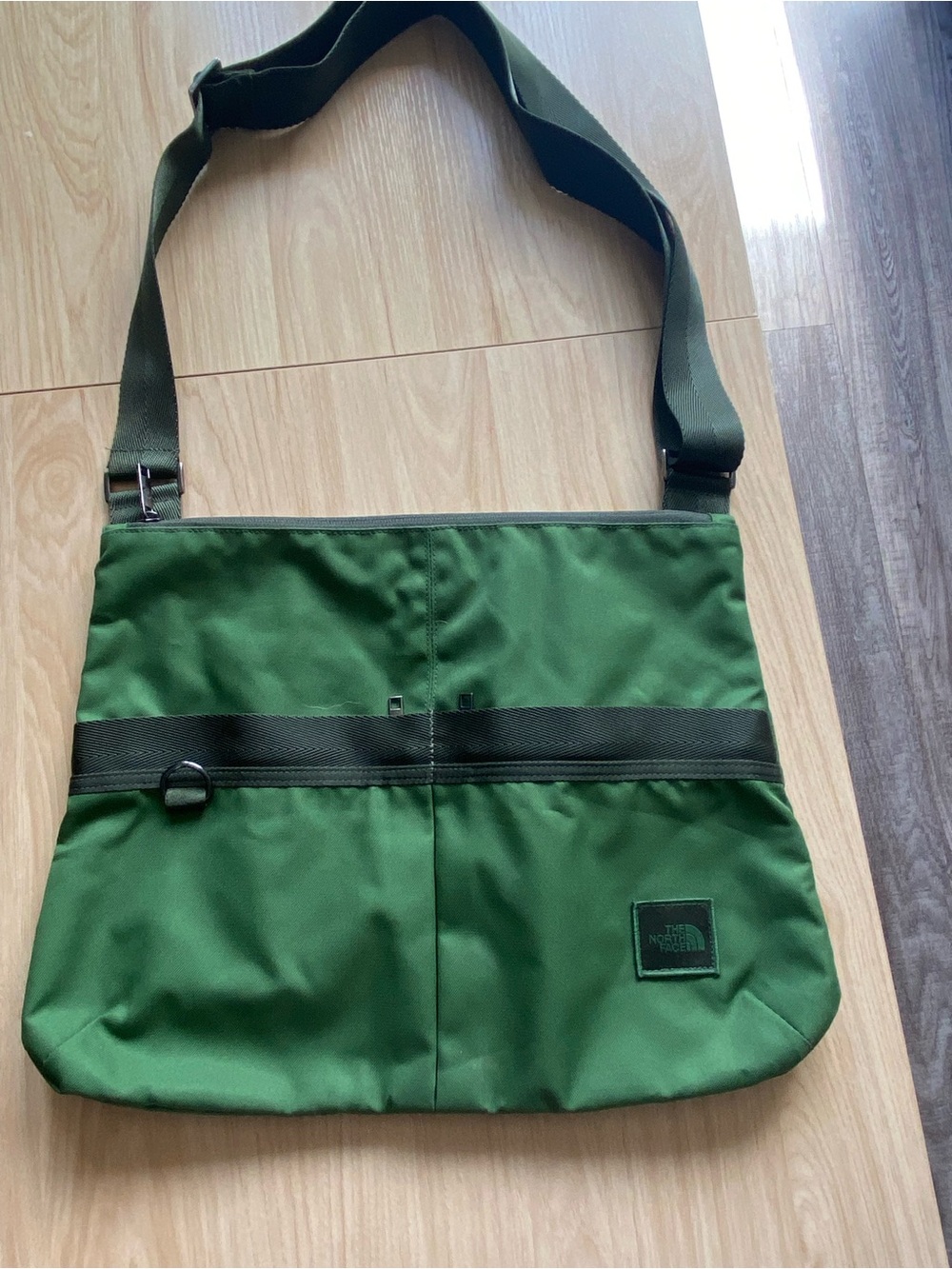 The North Face Olive Green Messenger Bag with Adjustable Strap